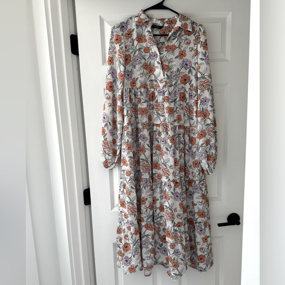 Dokotoo/Amazon Peach and Lilac Floral Dress